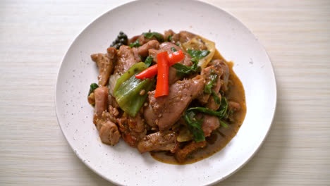 stir-fried black pepper with duck - asian food style