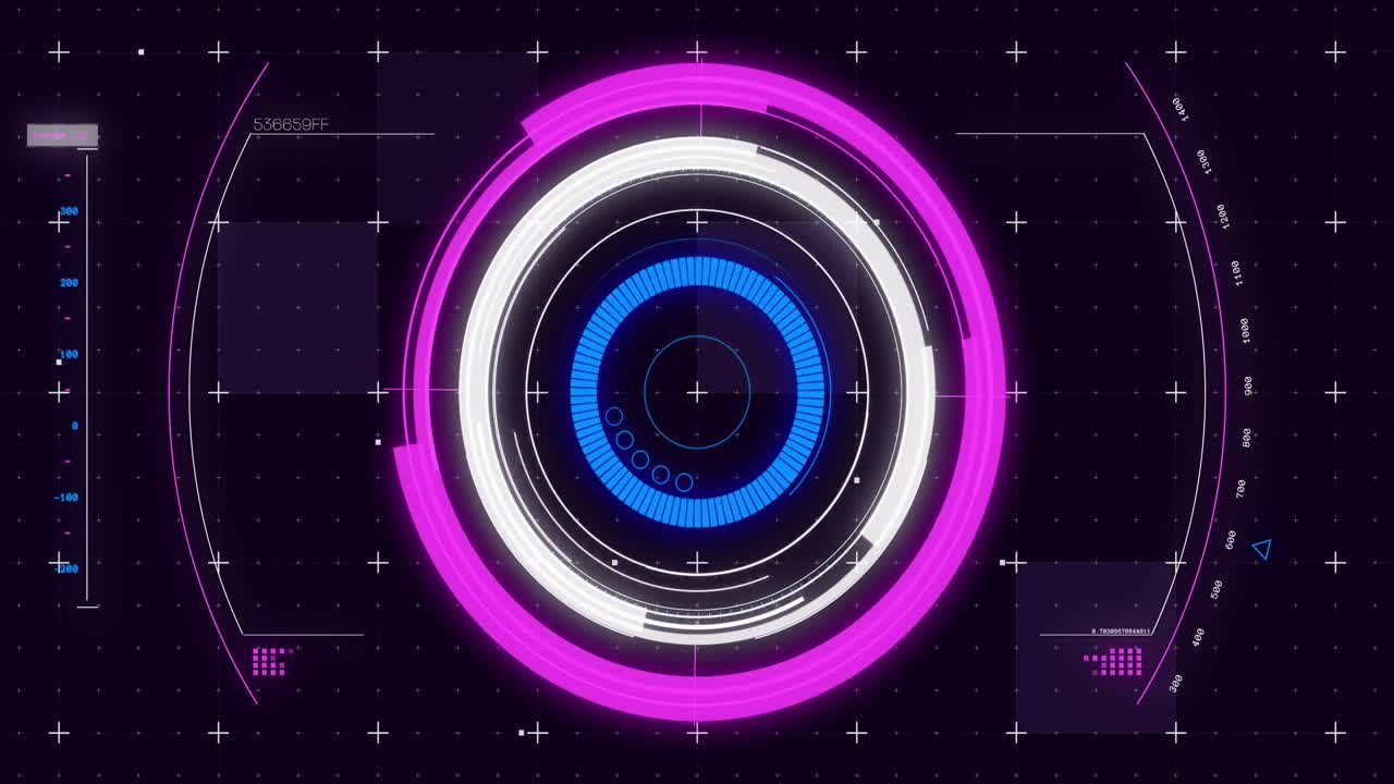 animación del procesamiento de datos sobre un fondo negro