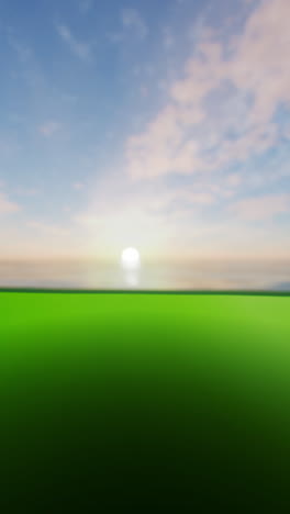 beautiful sunset over a green field