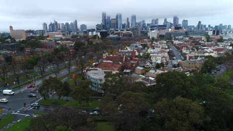 moody cloudy melbourne with stunning drone