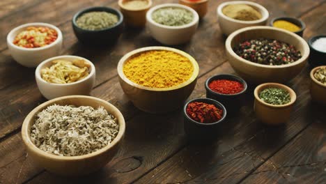 composition of various spices and condiments