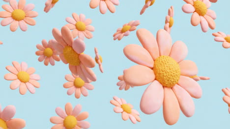 floating pastel clay flowers