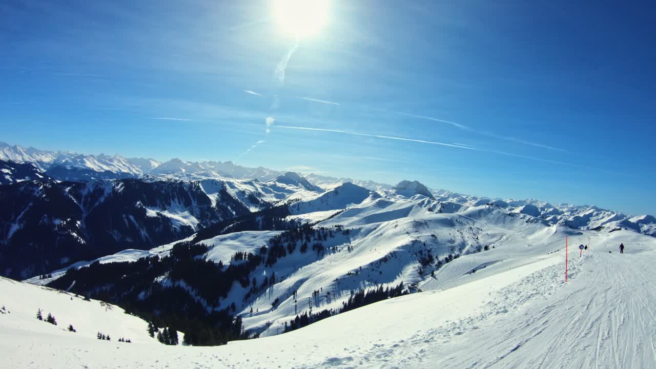 Snowboarding in the Alps: A Sunny Day on the Slopes