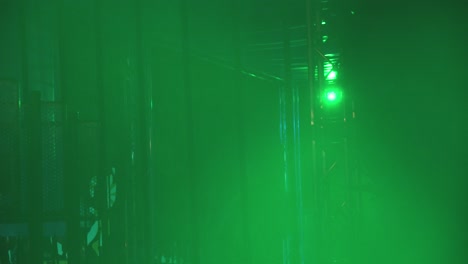 green smoke in the street during the night