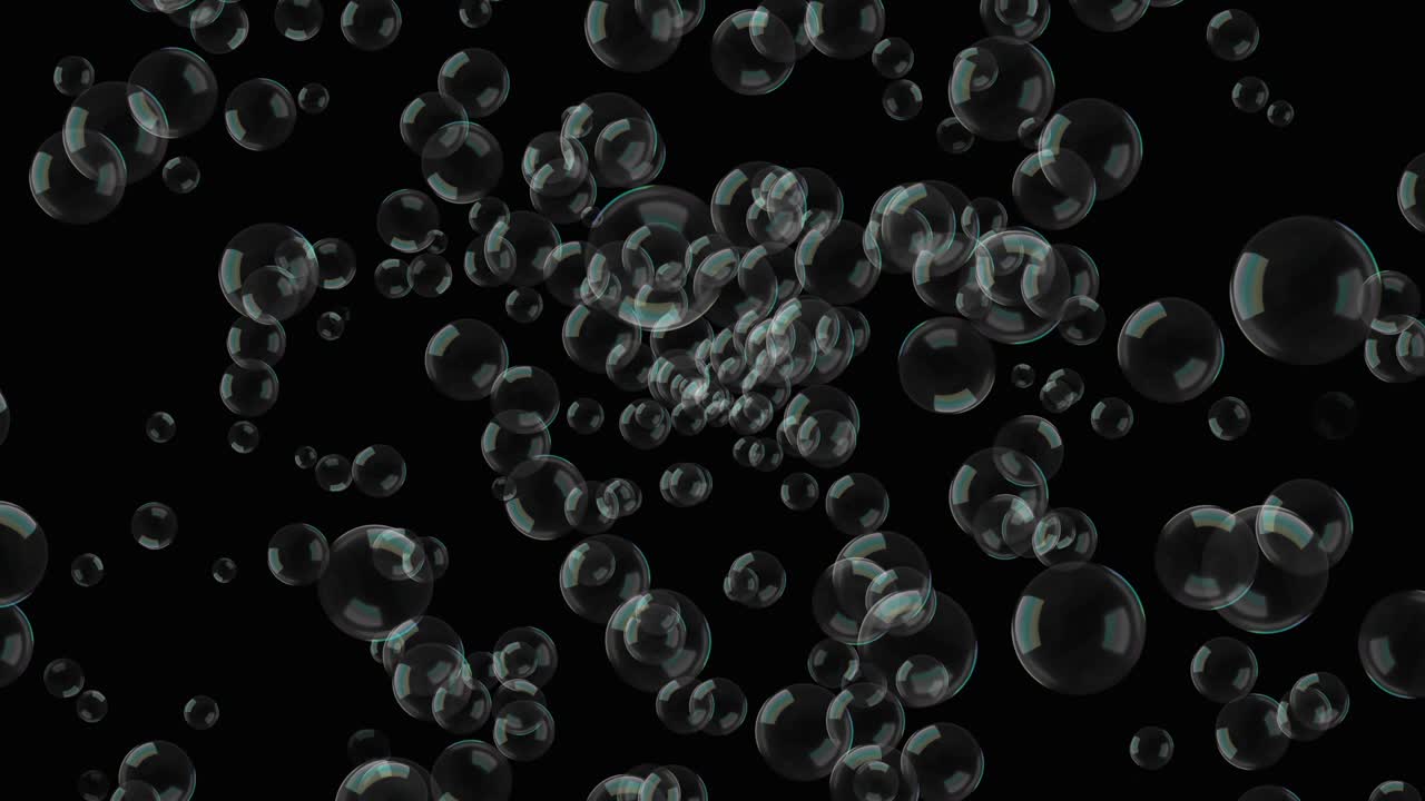 Soap bubbles on black.