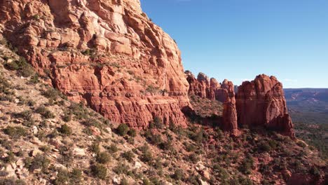 red rock formations in a desert landscape