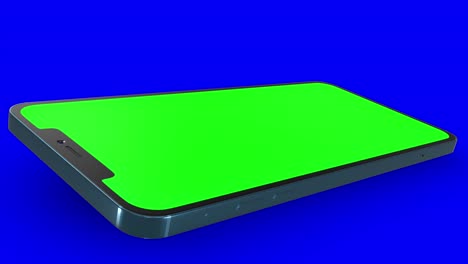 green screen smartphone on blue background, perfect for video overlays