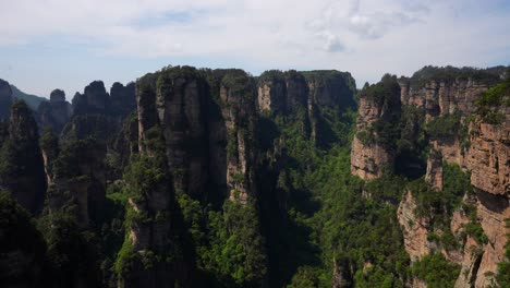 karst pillars rising in zhangjiajie’s yuanjiajie scenic area