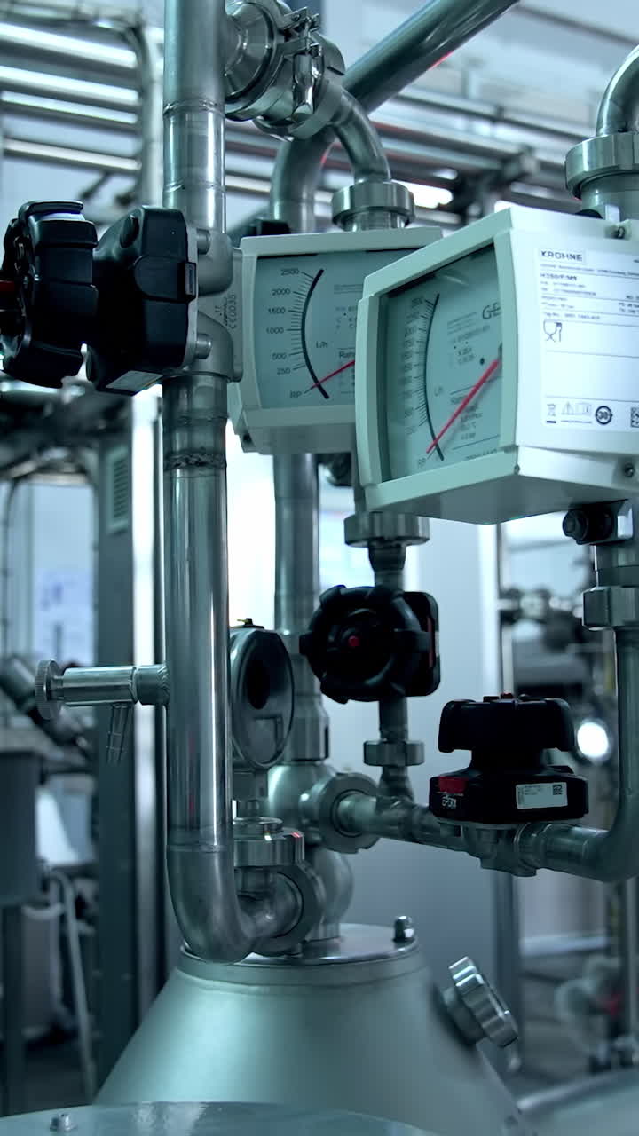 Equipment at the dairy plant. Technological equipment at modern dairy plant