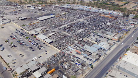 large used broken car parking lot and car