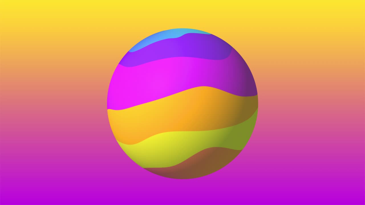 3d realistic sphere on gradient background. metal or plastic colorful ball. rainbow colors planet. abstract design round shape for banner, poster