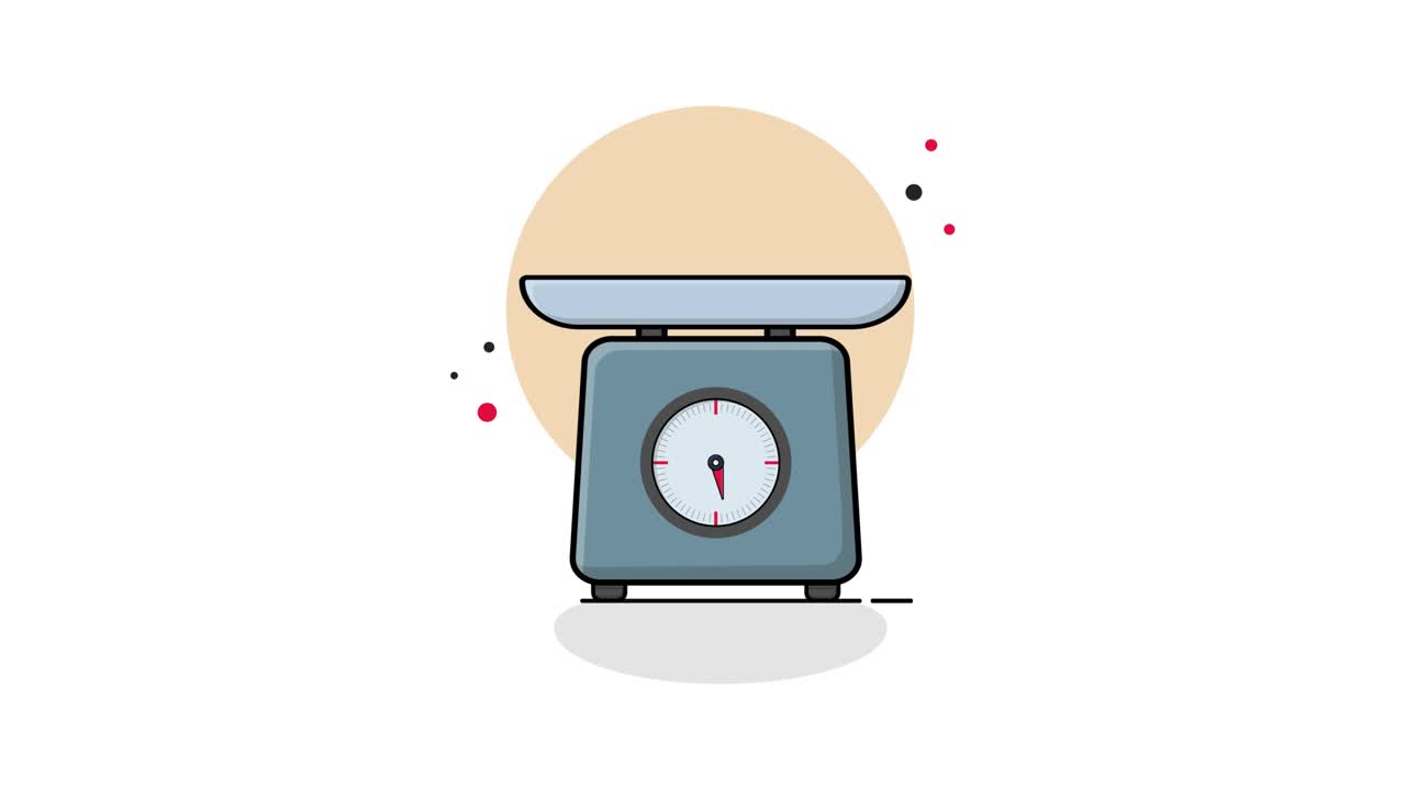 Animated Kitchen Scale Appearing with Moving Dial