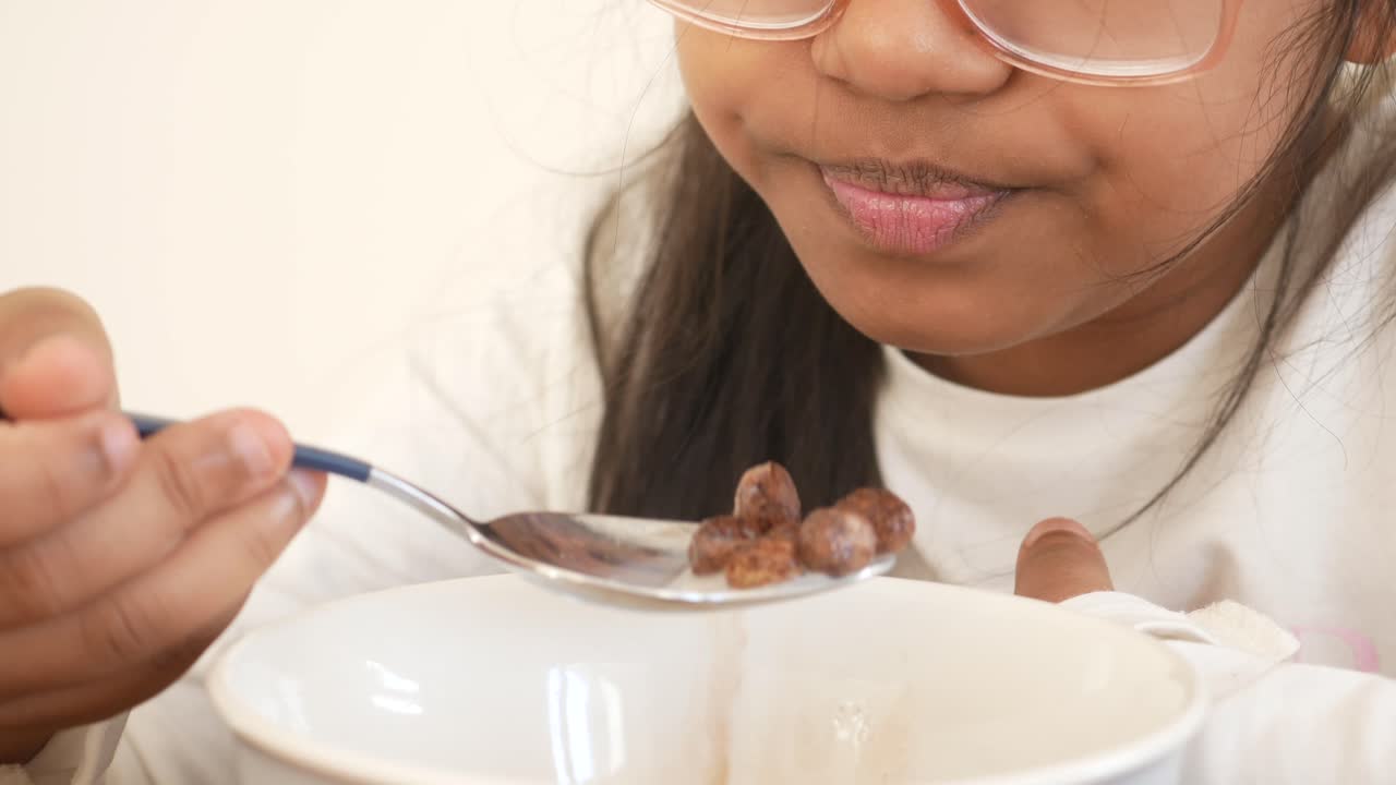 Girl eating cereal