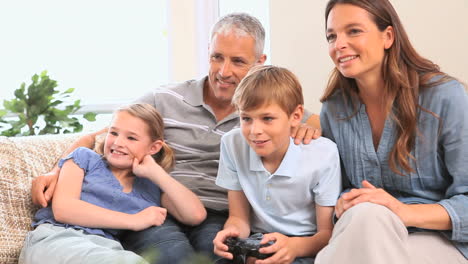 young boy playing video games