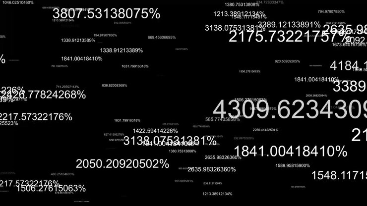 Numeric codes scatter, data tracking animation isolated on black background