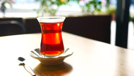 turkish tea in a glass cup