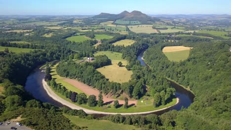 Drohnenansicht-Von-Scott&#39;s-View,-In-Der-Nähe-Von-Melrose-In-Schottland