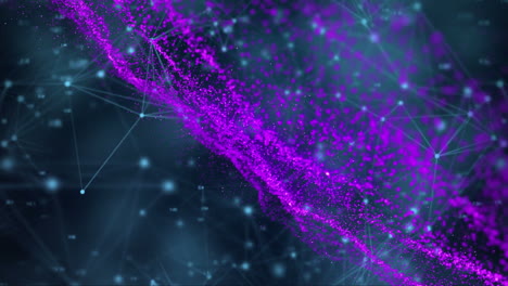 animación de la red de conexiones con malla púrpura brillante