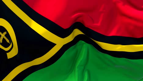 vanuatu flag waving in wind slow motion animation . 4k realistic fabric texture flag smooth blowing on a windy day continuous seamless loop background.