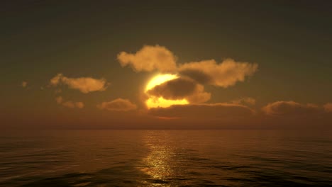 puesta de sol sobre el océano 4k