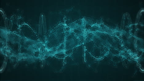 animación de un adn de doble hélice 3d azul brillante digital