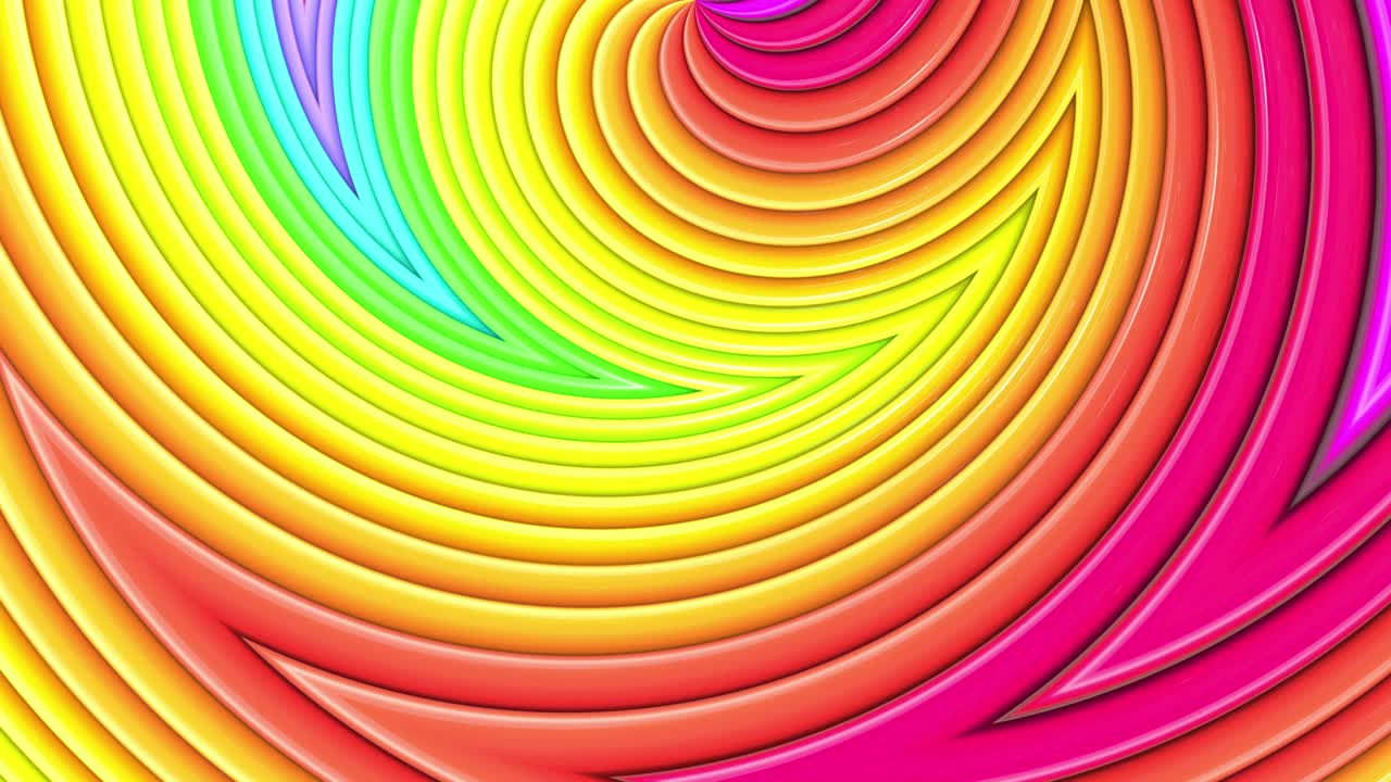 colores del arco iris rayas abstractas, fondo en 4k con pintura brillante y brillante. animación suave sin costuras con color de gradiente. líneas curvas 16