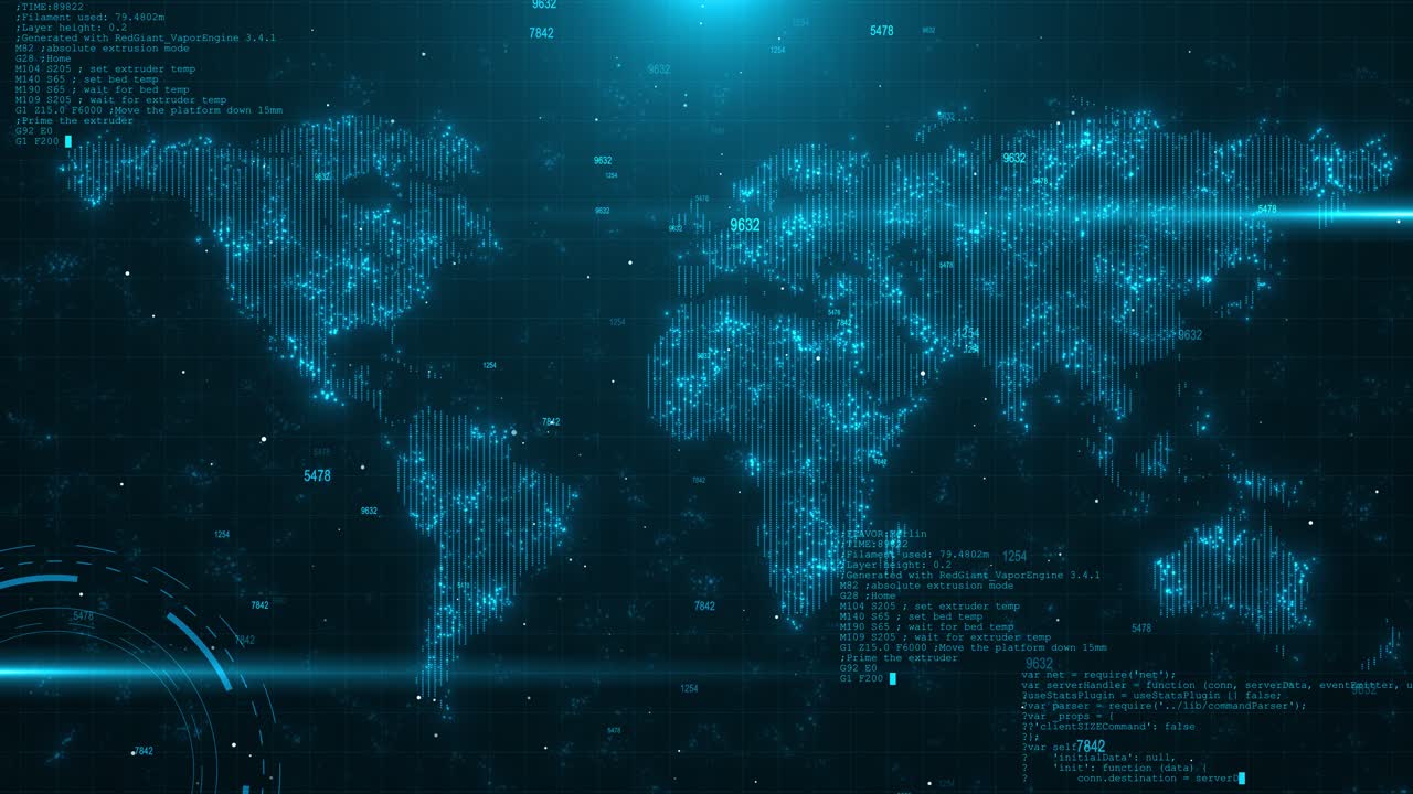 Abstract news concept blue cyberspace lines connecting data global network connection international