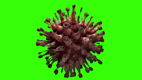 3d rotating coronavirus covid-19 on a green background easy to cut