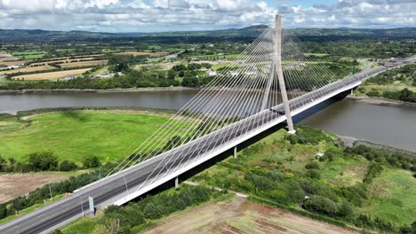 Drone-establishing-shot-of-The-Francis-Meagher-suspension-bridge-Waterford-Ireland