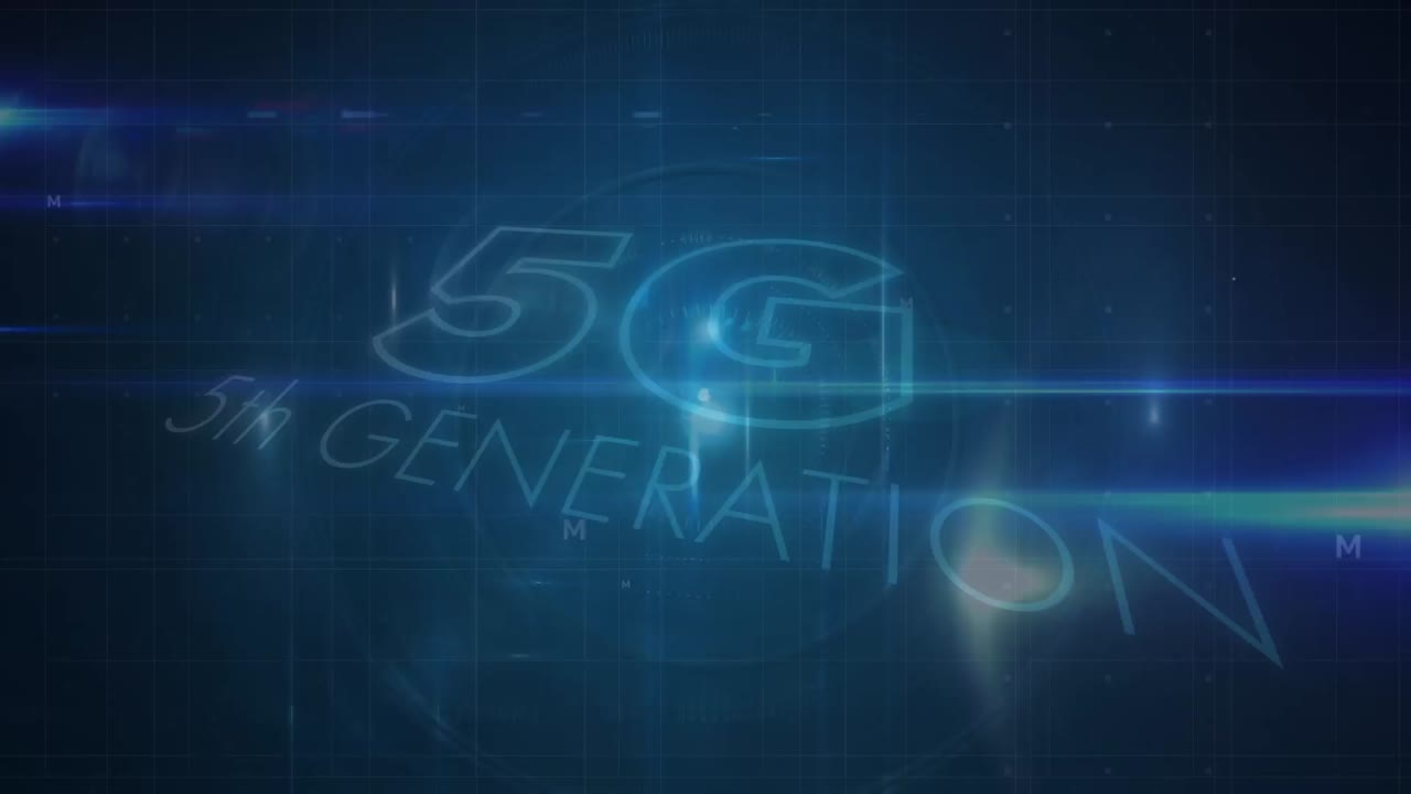 animazione della rete di connessioni su 5g elaborazione di testo e dati