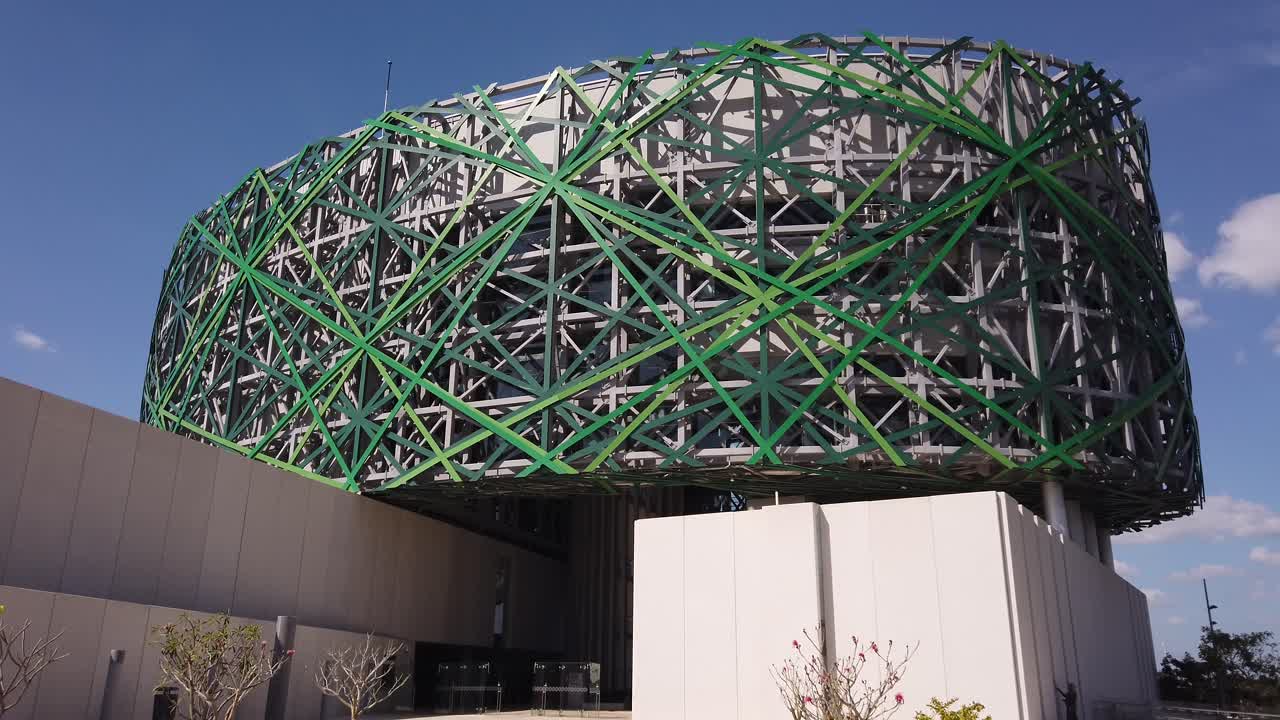 Pulling away from the Great Museum of the Mayan World in Merida, Yucatan, Mexico.