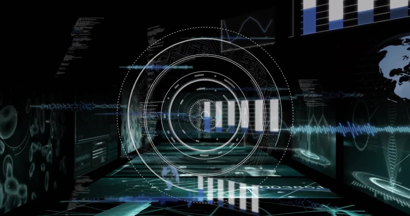 Animation of data processing over scope scanning