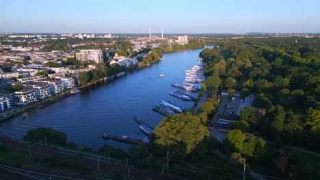 treptower park river city berlin germany summer day