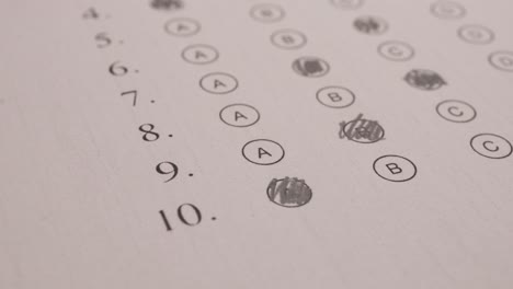 student with pencil doing a multiple choice test