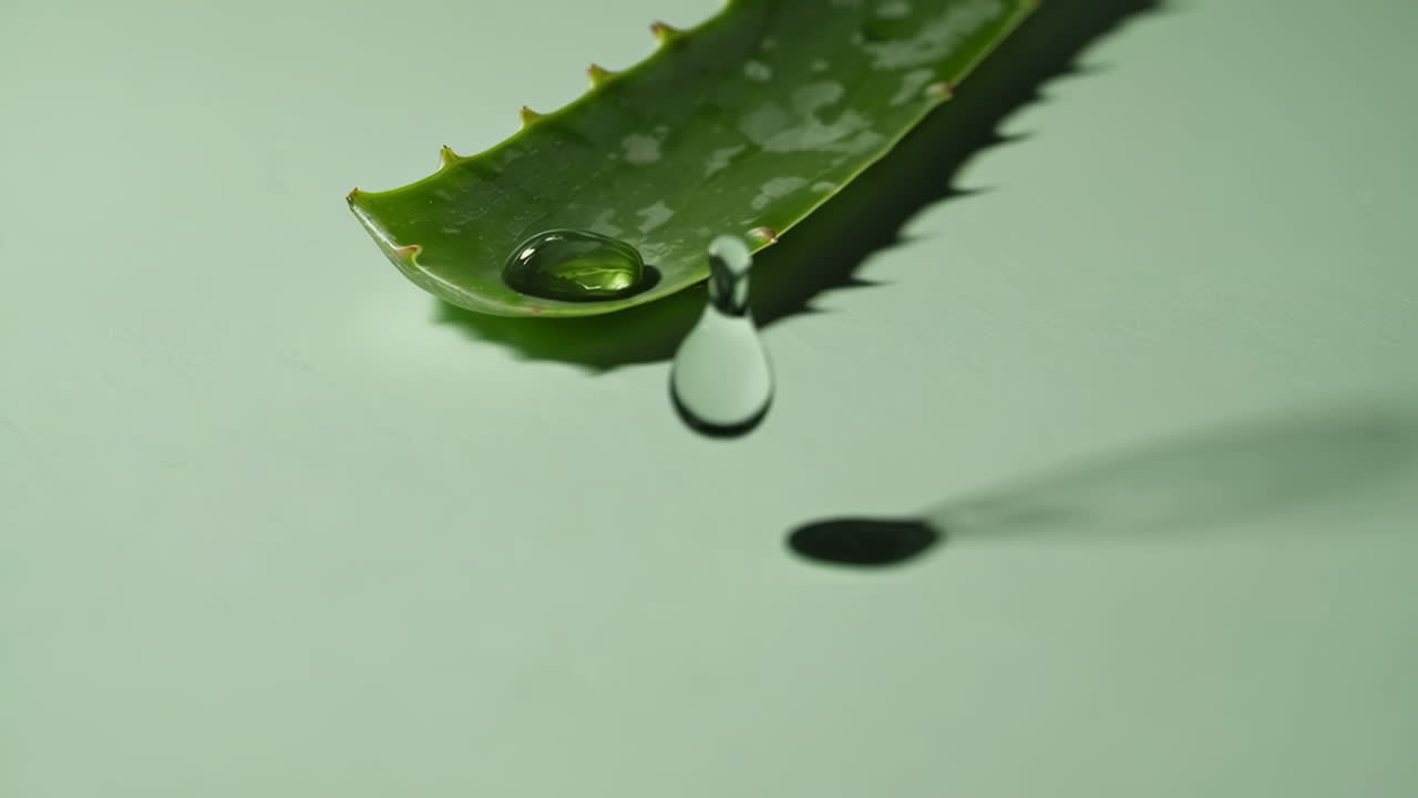 Aloe Vera Leaf with Droplet