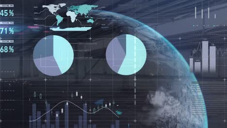 Animation-Der-Datenverarbeitung-Mit-Globus-über-Dem-Lager