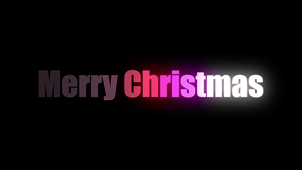 Christmas signboard animation motion neon lines. 4K beautiful text Merry Christmas on the eve of the holiday.