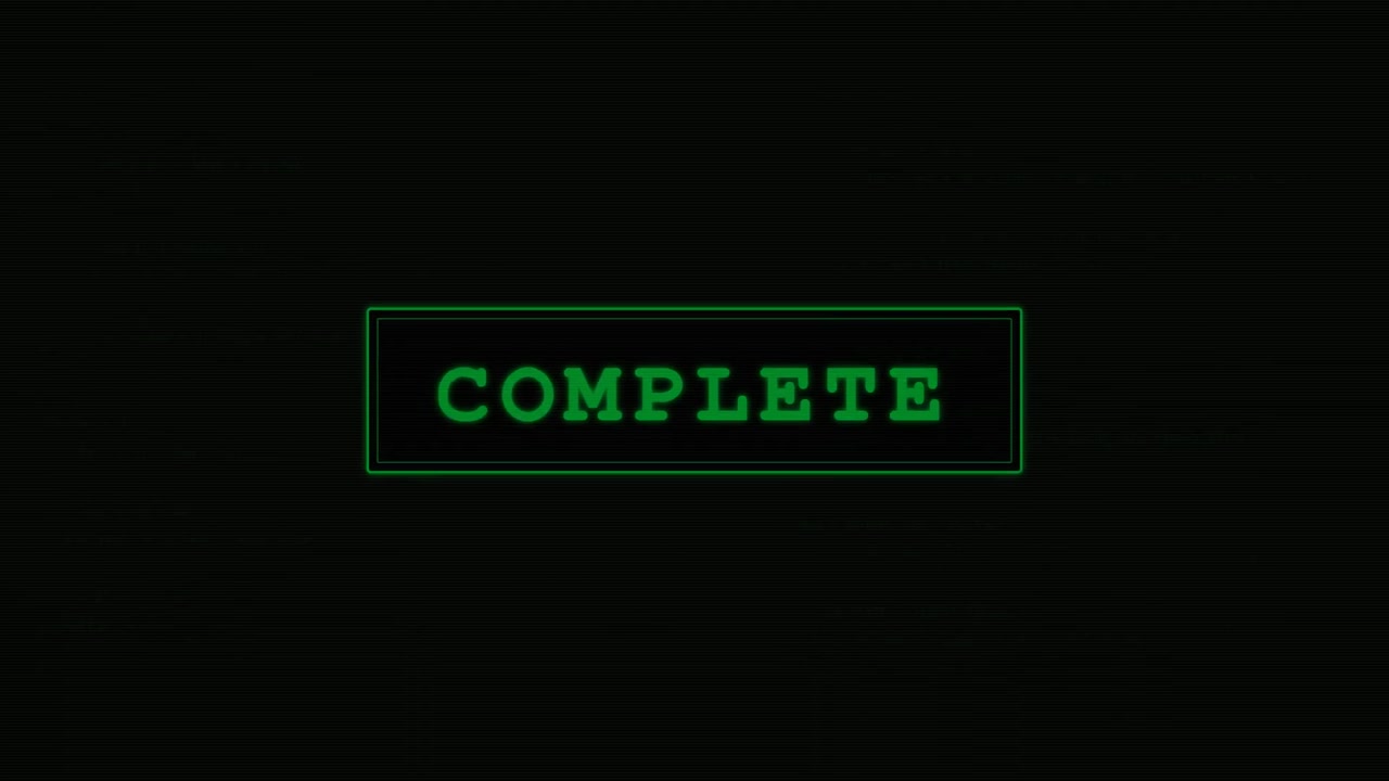 Digital Progress Bar Loading and Completing on Screen