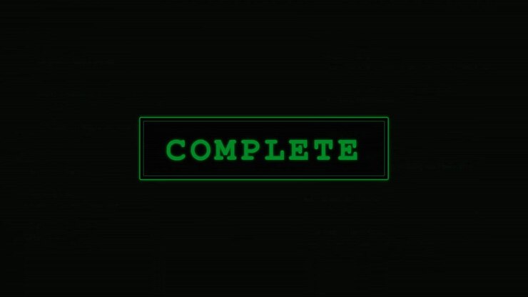 Digital Progress Bar Loading and Completing on Screen