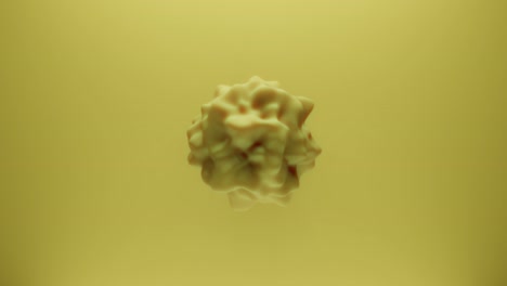 esfera abstracta ondulante transformada en dirección aleatoria renderización 3d en fondo amarillo. metamorfosis de bucle sin costuras de forma amorfa. animación simple de la forma futura 4k