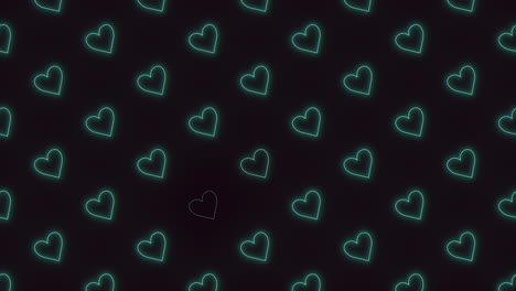 A-Neon-Blue-Hearts-On-A-Black-Background