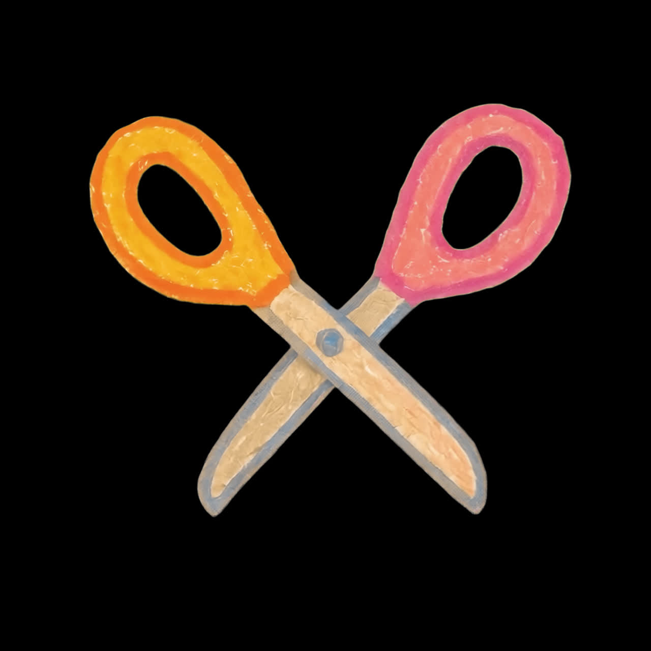 Animated Hand-Drawn Scissors Opening and Closing