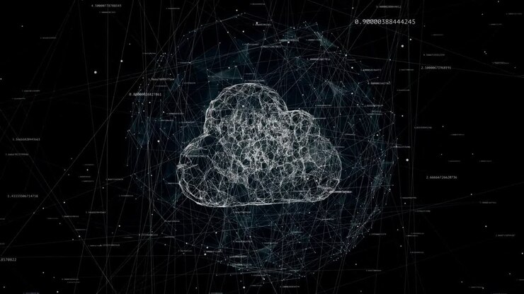 cloud computing, tech animation of cloud symbol