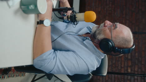 podcast host recording an interview