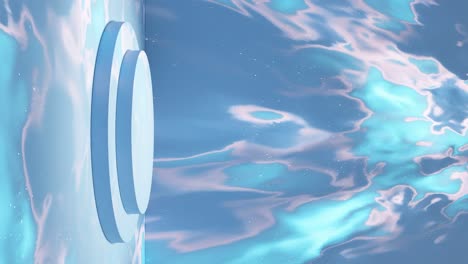 exhibición de productos para venta de comercio electrónico descuento con fondo líquido renderización vertical animación desencadenante psicodélico