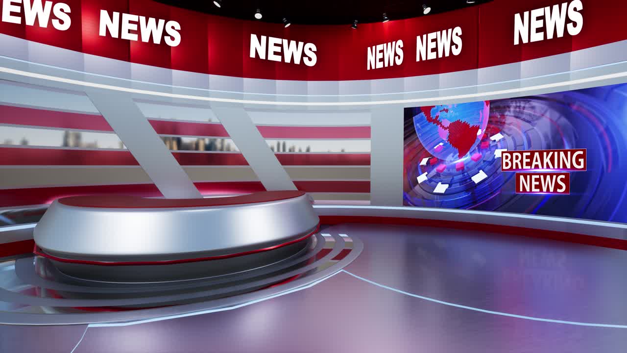 bucle de fondo de estudio de noticias virtual