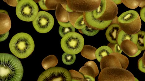 el fondo de kiwis cayendo, bucle, 60 fps, con canal alfa