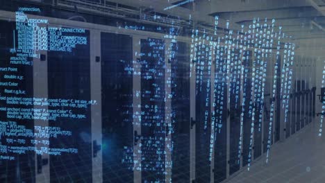 animación del procesamiento de datos y el flujo de información digital