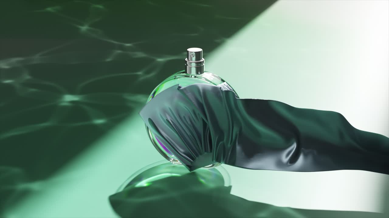 Mockup di elegante flacone di profumo verde