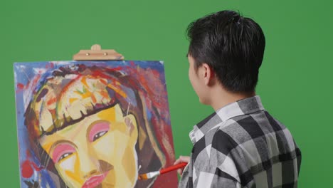 artist painting a portrait